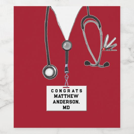 Abschluss der Medizinschule Weinetikett (Einzelnes Label)