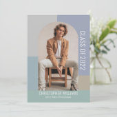 Abschluss der Minimalistischen Farbblockklasse Jah Einladung (Stehend Vorderseite)