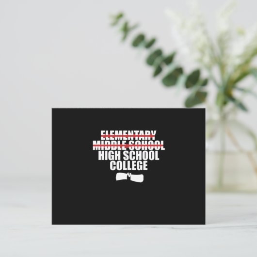 Abschluss der Mittelschule Postkarte (Stehend Vorderseite)