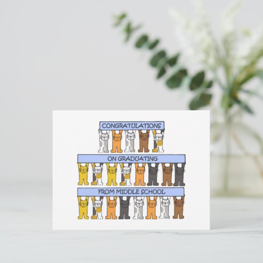 Abschluss der Mittelschule Postkarte (Stehend Vorderseite)