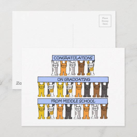 Abschluss der Mittelschule Postkarte (Vorne/Hinten)