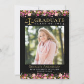 Abschluss der modernen Jurastube Rosa Foto Einladung (Vorderseite)