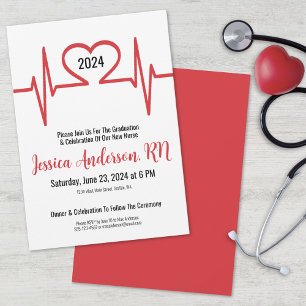 Abschluss der Nursing-Schule für einfaches Herz Einladung