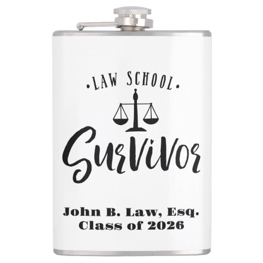 Abschluss der personalisierten Jurastube Flachmann (Vorderseite)