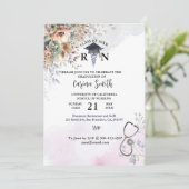 Abschluss der personalisierten Krankenpflege Boho Einladung (Stehend Vorderseite)