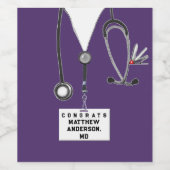 Abschluss der personalisierten Medizinschule Weinetikett (Einzelnes Label)