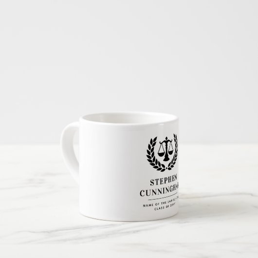 Abschluss der personalisierten modernen Jura-Schul Espressotasse (Vorderseite Links)