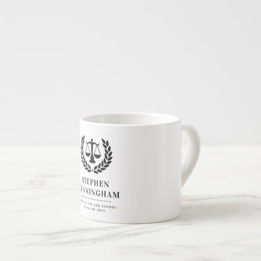 Abschluss der personalisierten modernen Jura-Schul Espressotasse (Vorderseite Rechts)