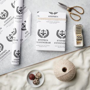 Abschluss der personalisierten modernen Jura-Schul Geschenkpapier