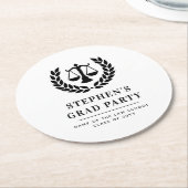 Abschluss der personalisierten modernen Jura-Schul Runder Pappuntersetzer (Angewinkelt)