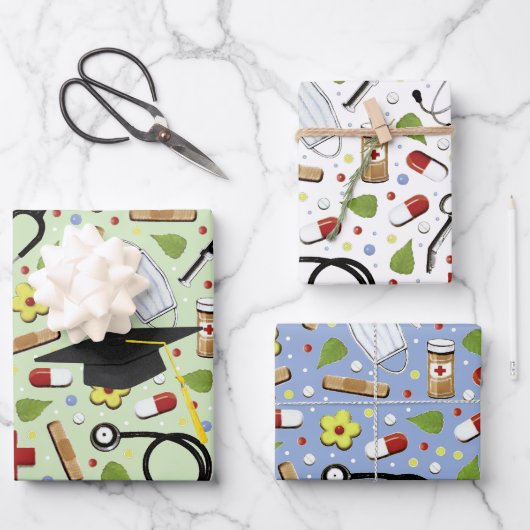 Abschluss der Pflegeschule Geschenkpapier Set (Vorderseite)