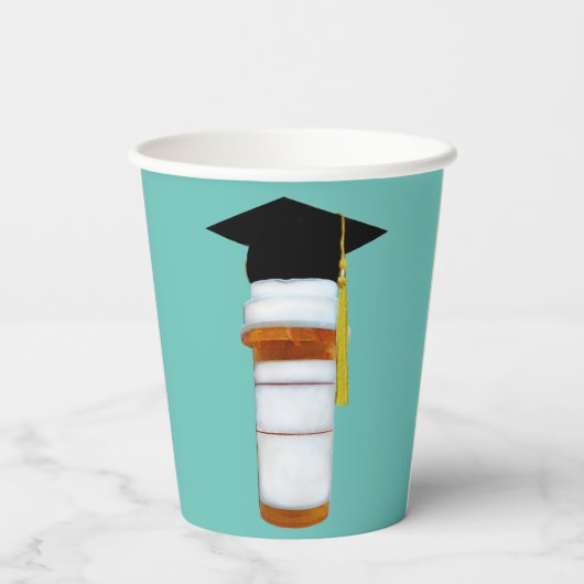 Abschluss der Pharmazie Pappbecher (Rückseite)