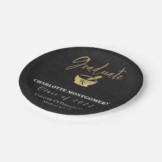 Abschluss der Pharmazie Pappteller (Schrägansicht)