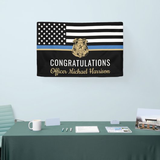 Abschluss der Polizeiakademie - Blauer Lauf Banner (Messe)