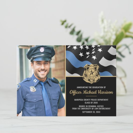 Abschluss der Polizeiakademie für Strafverfolgung Ankündigung (Stehend Vorderseite)