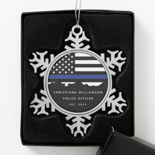 Abschluss der Polizeiakademie für Zollpolizei Schneeflocken Zinn-Ornament (Box)