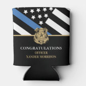 Abschluss der Polizeiakademie Thin Blue Line Dosenkühler (Rückseite)