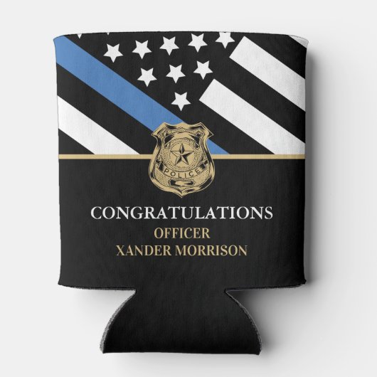 Abschluss der Polizeiakademie Thin Blue Line Dosenkühler (Rückseite)