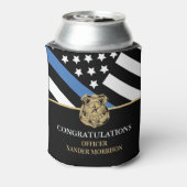 Abschluss der Polizeiakademie Thin Blue Line Dosenkühler (Kanne Rückseite)