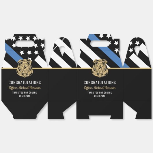 Abschluss der Polizeiakademie Thin Blue Line Flag Geschenkschachtel (Ungeklappt)