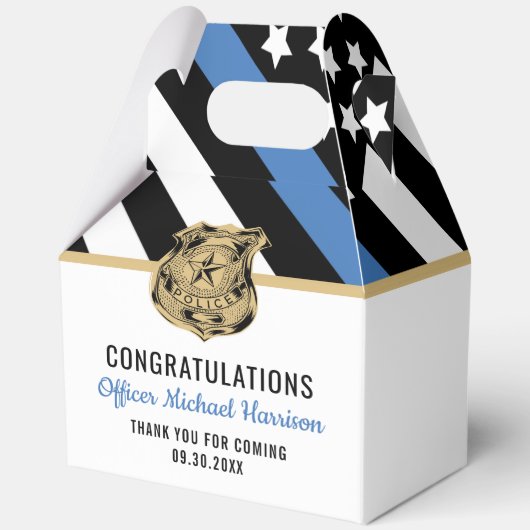 Abschluss der Polizeiakademie Thin Blue Line Flag Geschenkschachtel (Vorderseite)