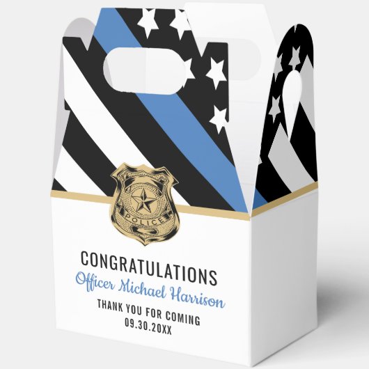 Abschluss der Polizeiakademie Thin Blue Line Flag Geschenkschachtel (Offen)