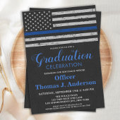 Abschluss der Polizeiakademie Thin Blue Line Offic Einladung