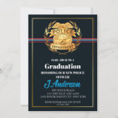 Abschluss der Polizeiakademie WIith Gold Abzeichen Einladung (Vorderseite)