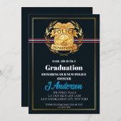 Abschluss der Polizeiakademie WIith Gold Abzeichen Einladung (Vorne/Hinten)