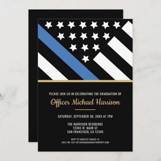 Abschluss der Polizeifahne Einladung (Vorne/Hinten)