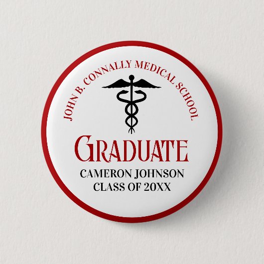 Abschluss der Red Black Medical School Button (Vorderseite)