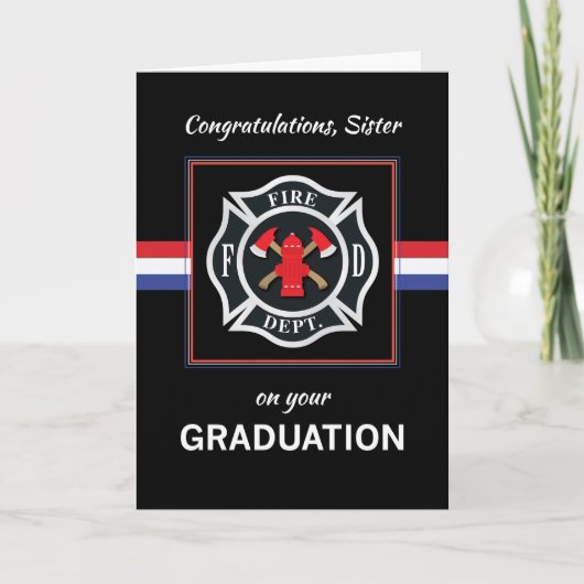 Abschluss der Sister Fire Department Academy Karte (Vorderseite)