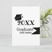 Abschluss der Stufe 20XX mit schlichter minimaler  Einladung (Stehend Vorderseite)