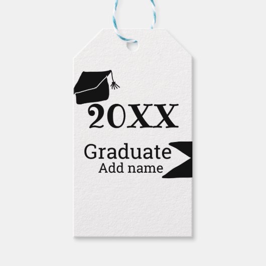 Abschluss der Stufe 20XX mit schlichter minimaler  Geschenkanhänger (Vorderseite)