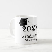 Abschluss der Stufe 20XX mit schlichter minimaler  Kaffeetasse (Vorderseite Links)