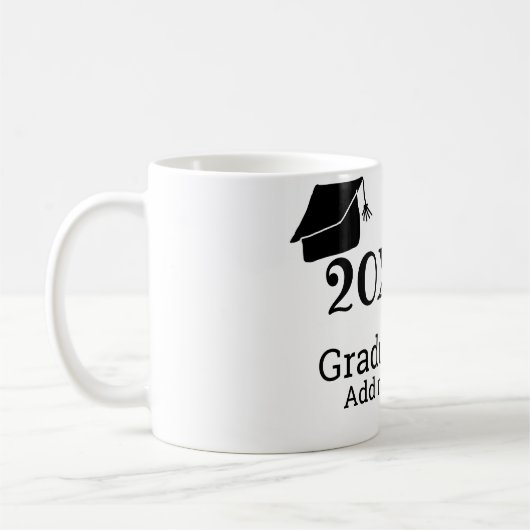 Abschluss der Stufe 20XX mit schlichter minimaler  Kaffeetasse (Links)