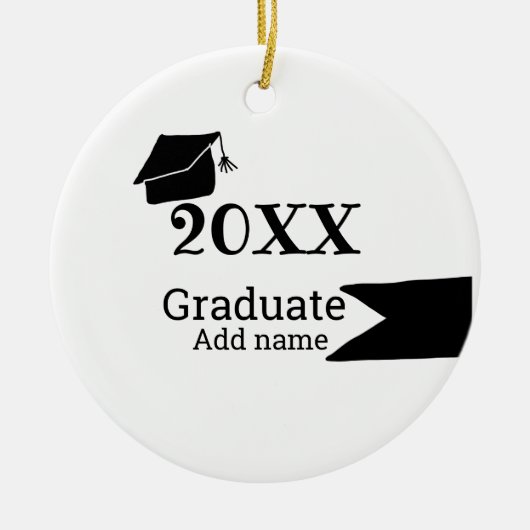 Abschluss der Stufe 20XX mit schlichter minimaler  Keramik Ornament (Vorne)