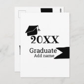 Abschluss der Stufe 20XX mit schlichter minimaler  Postkarte (Vorne/Hinten)