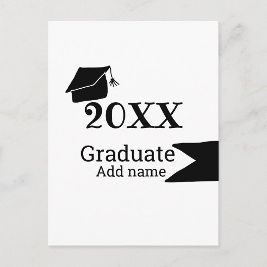 Abschluss der Stufe 20XX mit schlichter minimaler Postkarte (Vorderseite)