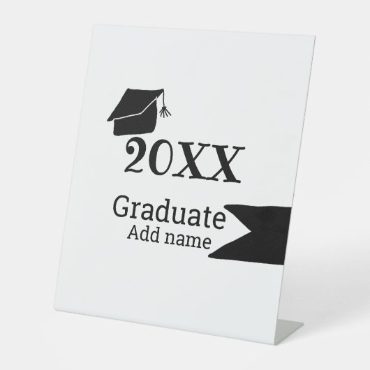 Abschluss der Stufe 20XX mit schlichter minimaler Sockelschild (Vorderseite)