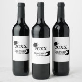 Abschluss der Stufe 20XX mit schlichter minimaler Weinetikett (Flaschen)