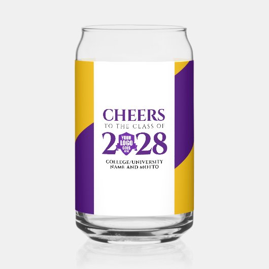 Abschluss der Uni der lila Gold School Dosenglas (Vorderseite)