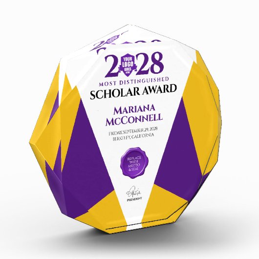 Abschluss der Uni der lila Gold School Fotoblock (Links)