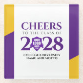 Abschluss der Uni der lila Gold School Glasuntersetzer (Vorderseite)