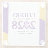 Abschluss der Uni der lila Gold School Glasuntersetzer (Rückseite)