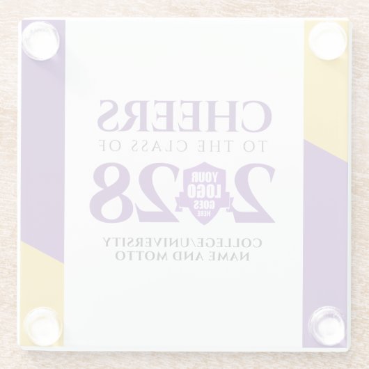 Abschluss der Uni der lila Gold School Glasuntersetzer (Rückseite)