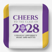 Abschluss der Uni der lila Gold School Pappteller (Vorderseite)