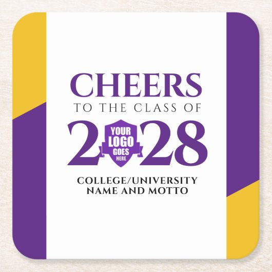 Abschluss der Uni der lila Gold School Rechteckiger Pappuntersetzer (Vorderseite)