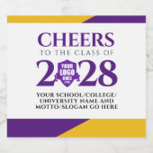 Abschluss der Uni der lila Gold School Schaumweinetikett (Einzelnes Label)