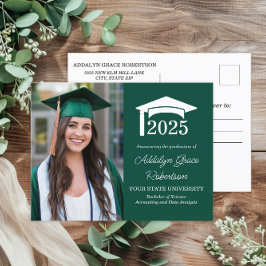 Abschluss der Universität für grüne Uni Einladungspostkarte